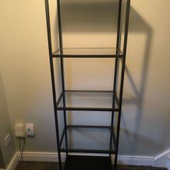 IKEA Shelving Unit Black/Brown Glass