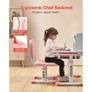 Kids Study Chair and Desk Set, Study Desk and Chair for Kids with Bookshelf and Storage Drawer, Adjustable Height Kids Study Desk with Chair, Children Study Table for Bedroom & Study Room, Pink Image 4