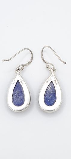 Silver And Lapis Earrings Like New With COA