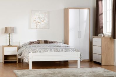 Amber 4'6" Bed in White