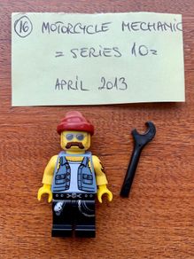Lego minifigure Motorcycle Mechanic - Series 10 (2013)