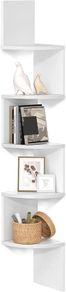 5-Tier Corner Shelf, Display Floating Shelf in Living Room, Study, Kitchen, Bedroom, for Plants, CDs, Decorations, Modern, Cloud White