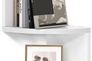 5-Tier Corner Shelf, Display Floating Shelf in Living Room, Study, Kitchen, Bedroom, for Plants, CDs, Decorations, Modern, Cloud White