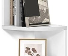 5-Tier Corner Shelf, Display Floating Shelf in Living Room, Study, Kitchen, Bedroom, for Plants, CDs, Decorations, Modern, Cloud White