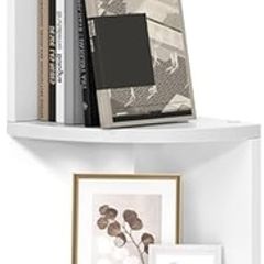 5-Tier Corner Shelf, Display Floating Shelf in Living Room, Study, Kitchen, Bedroom, for Plants, CDs, Decorations, Modern, Cloud White