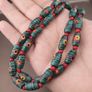 Antique Gabri Eyes Feather Desgin & Venetian Whiteheart Glass Beads Necklace Image 9