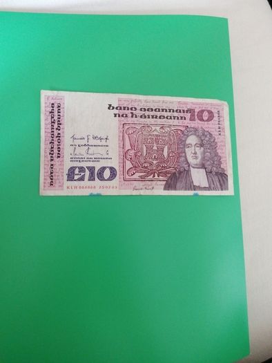 1983 Ireland Series B 10 Pounds Banknote