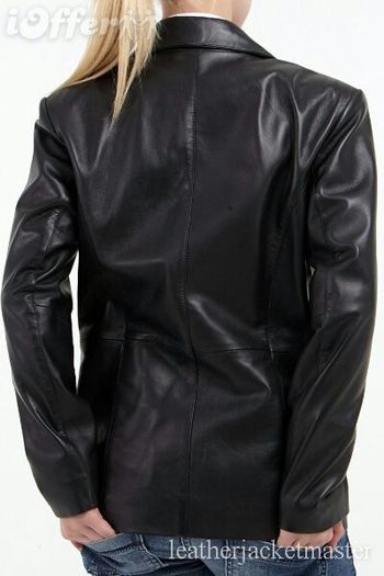 GEORGIO ARMANI black leather women's jacket
