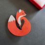 Red Fox Brooch Acrylic Pin Badge Lapel Fox Animal Broach Woodlands Theme Wild Life Image 5