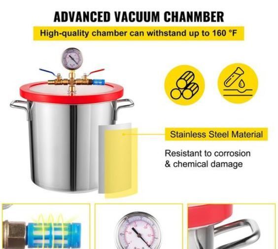 Refrigerant Vacuum Pump 3 Gallon Kit Vacuum Pump for Refrigerant Degassing