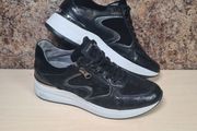 womens NERO GIARDINI platform trainers runners black leather Size UK 6 EU 39 shoes