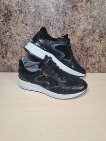 womens NERO GIARDINI platform trainers runners black leather Size UK 6 EU 39 shoes