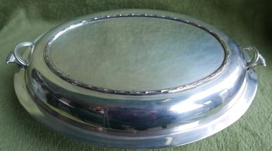 Antique Silver Plated Lidded Entree Serving Dish