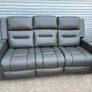 Titan Dark Grey Leather Wireless Charging Recliner Sofa Image 2