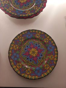 Royal Doulton Floral Art Deco Plates(2) 10.5"