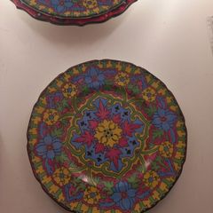 Royal Doulton Floral Art Deco Plates(2) 10.5"