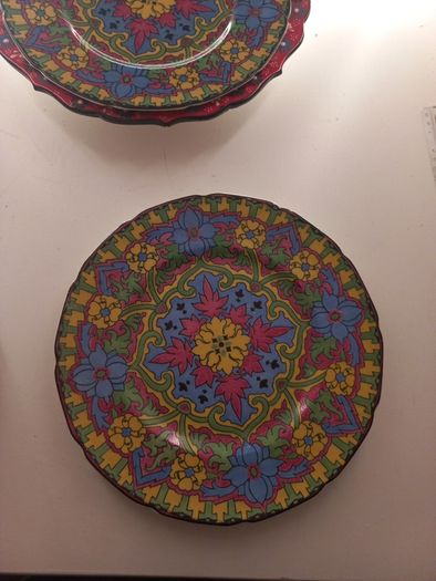 Royal Doulton Floral Art Deco Plates(2) 10.5"