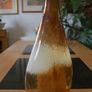 Brown & White Glass Vase Image 3
