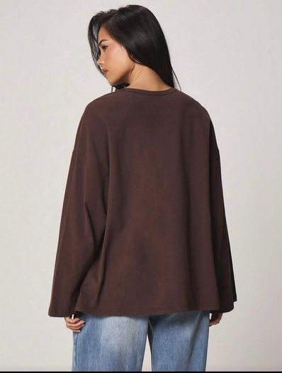 Missguided @ Shein Brown Oversized Long Sleeved  Sweatshirt Size Large UK 14