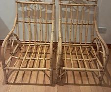 Cane High Back Chairs (Two)