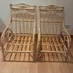 Cane High Back Chairs (Two)