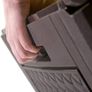 310 litres Storage Chest Hinged Lid Handles,Wheels, Rattan Look, Anthracite, Garden Box, Cushion Box Image 4