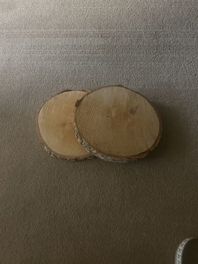2 x wooden slices