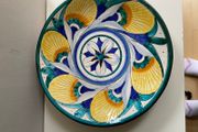 Reduced  Beautiful Shabby  chic 12"vintage heavy signed Italian wall plate