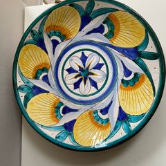 Reduced  Beautiful Shabby  chic 12"vintage heavy signed Italian wall plate