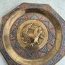 Vintage Brass Etched Plate Ornate Bird for wall hanging, Image 4