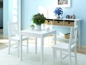 Three Piece Dining Set Pinewood White