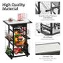 4-Tier Kitchen Trolley Cart on Rolling Wheels with 4 Removable Baskets, 4 Side Rack Organizer,Ceramics Tile Top Image 5