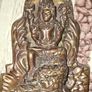 Antique Himalayan Bronze Votive Plaque Garuda Trampling Nagas 14cm Postage or Collection Image 2