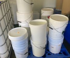 Strong 25litre buckets with lids and storage barrels