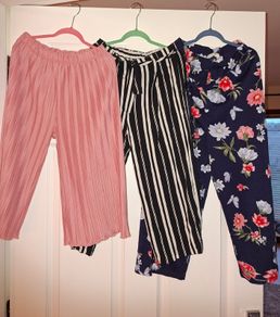 3 pairs of summer culottes trousers,  size 9-10 yo