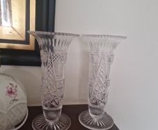 vintage cut glass vases