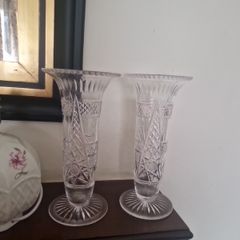 vintage cut glass vases
