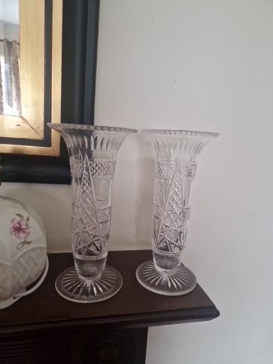 vintage cut glass vases