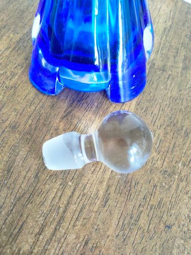 Vintage blue glass perfume bottle
