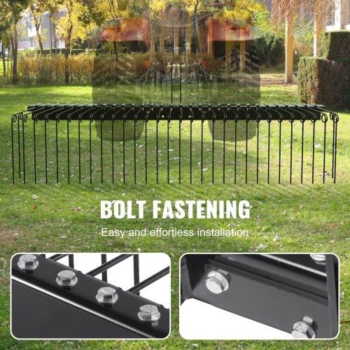Tow Behind Landscape Rake 72"/183 cm Lawn Dethatcher Rake with 32 Steel Tines