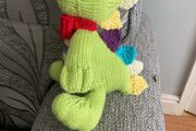 Hand knit dinasaur