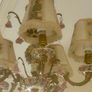 70s Gorgeous Ronantic Brass and Porcelain Chandelier Image 8