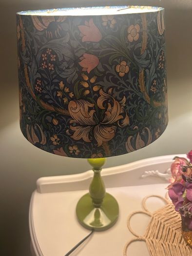 Pair of upcycled lamps with William Morris design