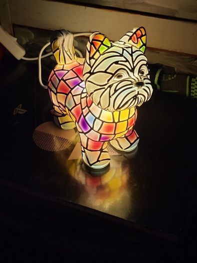 Yorkshire Terrier Stained Glass Resin Lamp
