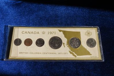 Canada 1971 british columbia centennial Dollar coin set (1871-1971)