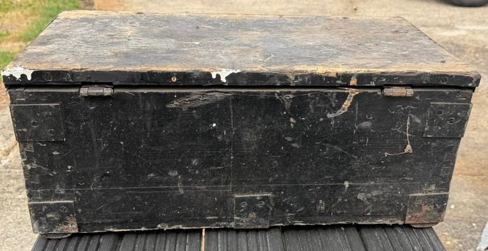 small vintage wooden tool chest( 1)