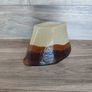 Vintage Triangular Glass Vase Brown 1950,s Hand Blown Image 2
