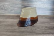 Vintage Triangular Glass Vase Brown 1950,s Hand Blown