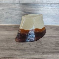 Vintage Triangular Glass Vase Brown 1950,s Hand Blown