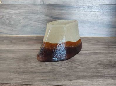 Vintage Triangular Glass Vase Brown 1950,s Hand Blown